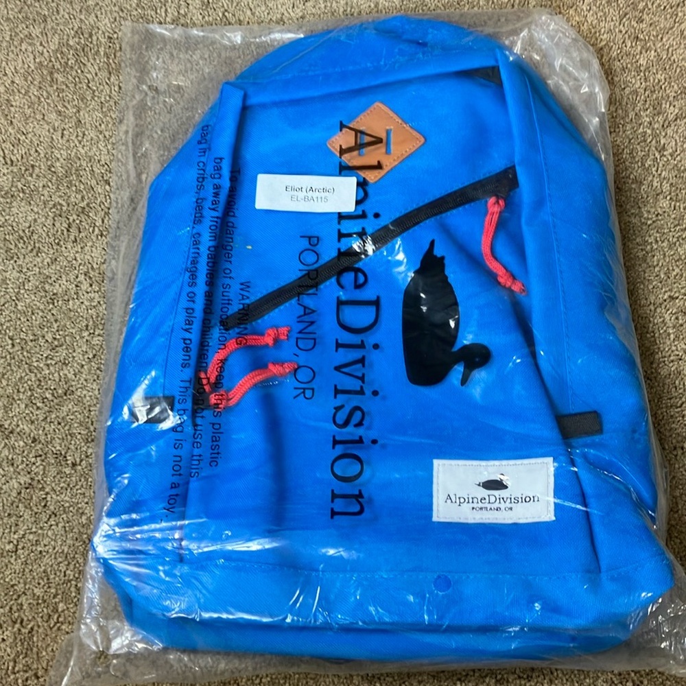 Brand new Alpine division blue backpack